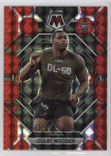 2023 Panini Mosaic Rookies Red Mosaic Prizm Colby Wooden #303 0f72