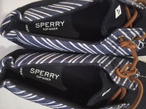 Zapatos Sperry Top Sider para mujer 9,5 Cresta Tenis Azul Con cordones STS85950 Lona - Imagen 4 de 6