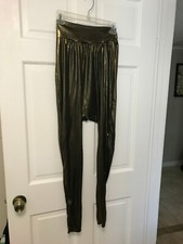 Balera Dancewear Shiny Gold Bronze Brown Hip Hop Leggings Pants Sz MA
