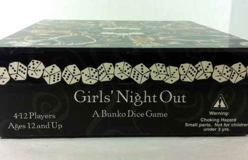Girl's Night Out Bunko Dice Game Trophy Necklace Bell Score Pad Bonus 12 Coaster - Picture 8 of 12