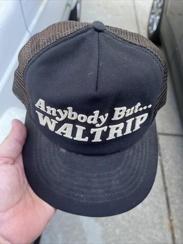 Vintage 1980s Anybody but Waltrip Darrell Black trucker Snapback cap USA - Picture 5 of 9