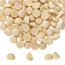 Half Round Unfinished Wooden Balls Smooth Split Wood Ball Beads for 12mm