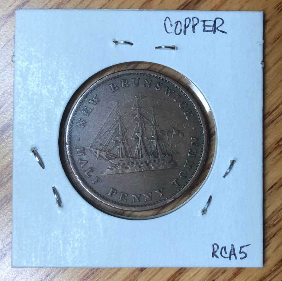 1843 New Brunswick (Canada) Half (1/2) penny HIGH GRADE token