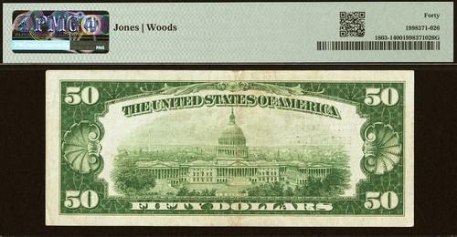 1929 $50 South Texas Commercial National Bank Houston, Texas CH# 10152 - PMG 40 - Picture 3 of 3
