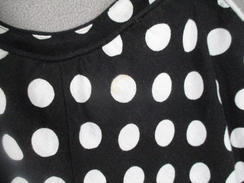 Country Road Dress Womens 8 Black White Polka Dot Linen Sleeveless Midi A Line - Picture 18 of 21