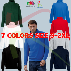 Fruit-of-the-Loom-Premium-Quarter-1-4-Zip-Neck-Sweat-Cadet-Collar-Sweatshirt-TOP