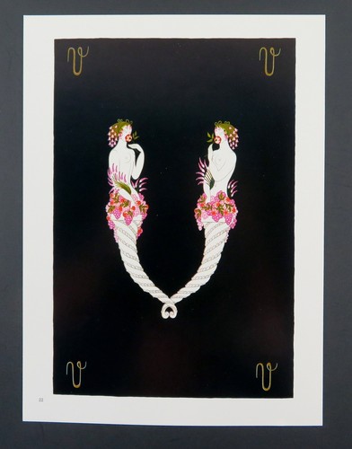 "Uvas en V" con estampado de alfabeto Erte, arte de diseño de moda art deco, 1978 Dover Pub Nueva York - Imagen 2 de 3