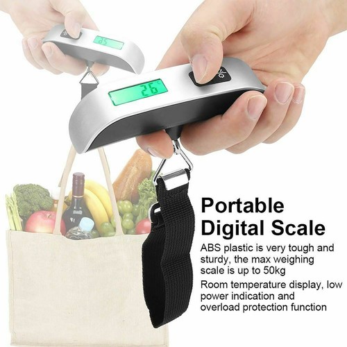 50kg/10g Portable Travel LCD Digital Hanging Luggage Scale Electronic Weight US - Picture 6 of 11