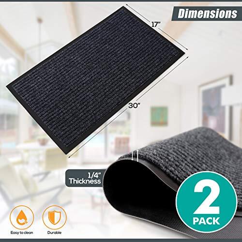 Front Door Mat Welcome Floor Mats - Entryway Indoor 30" x 17" Steel Gray - Afbeelding 4 van 7