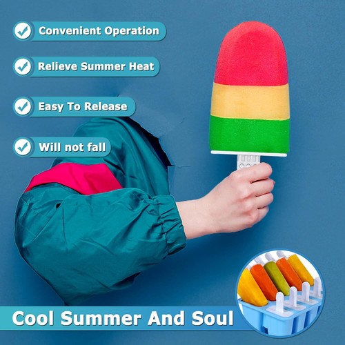 Moldes para paleta de hielo de silicona de 10 cavidades hágalo usted mismo molde para niños adultos adolescentes sin BPA - Imagen 4 de 4