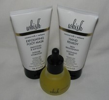 Whish Coconut Milk  Verbena Hand Cream Foot Mask  Cuticle Oil USA Made 3PC NEW
