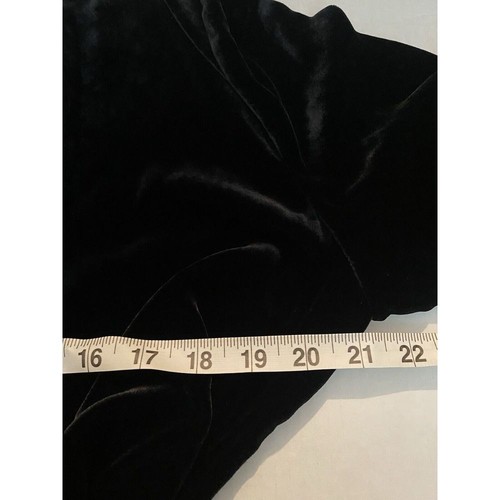 EILEEN FISHER Black Velvet V-Neck Wrap Dress Size Medium Holiday Classic Minimal - Picture 11 of 12