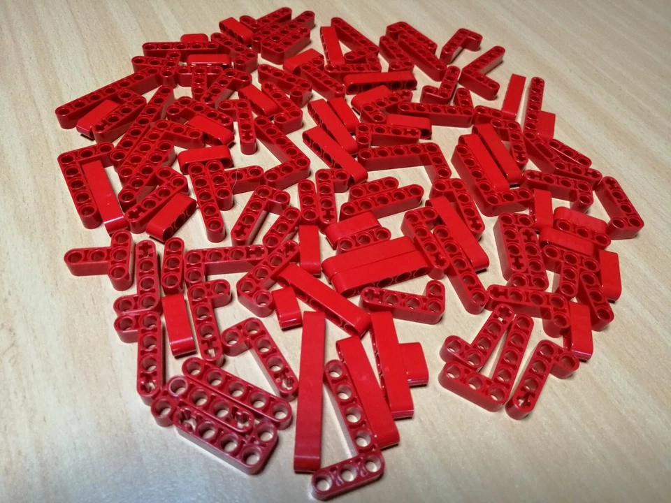 LEGO TECHNIC Großes Konvolut kleiner Liftarme rot / Lochstangen Technik red - Bild 4 von 4