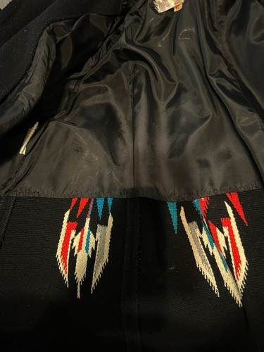 Vtg Chimayo Womens M Button Front Blanket Swing Jacket Black Western - Picture 14 of 15