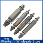 4 Pcs Screw Extractor easy out Drill Bits Guide Broken Damaged Bolt Remover Set