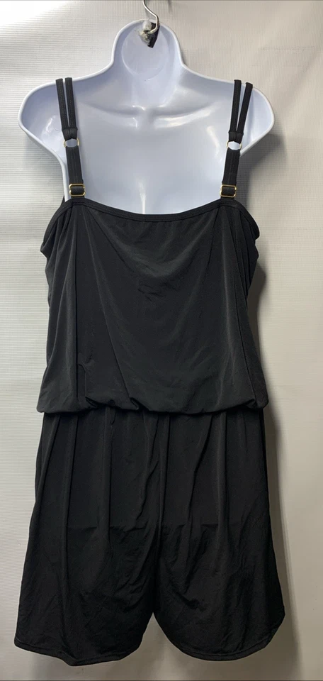 Maxine Of Hollywood MW9MD45 Mameluco de Natación Traje de Baño de Una Pieza 20W Negro Traje de Baño Foto 2 de 4