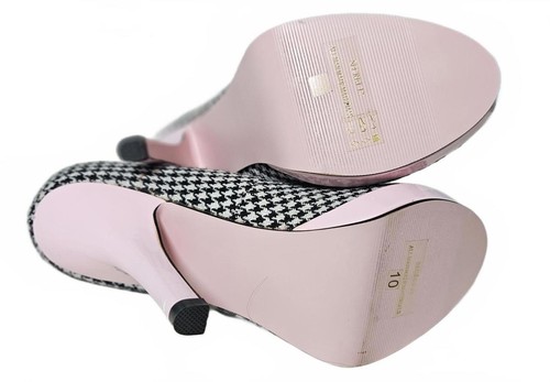 Tacones de aguja de pata de gallo Pin Up Couture para mujer con detalles rosas talla 10 - Imagen 6 de 8