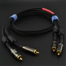 HiFi Copper Stereo 2×RCA to 2×RCA Male Audio Video Interconnect Signal Cable DIY