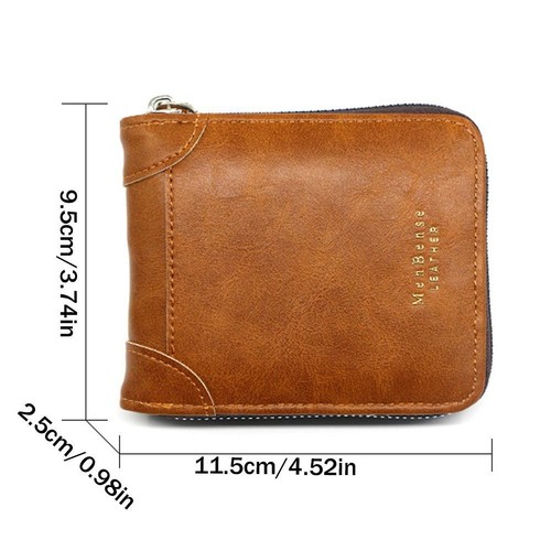 Portafoglio Uomo Nuovo Moda Grande Capacità Vintage Uomo Zip Soldi Hot J4 U7X2 - Foto 16 di 20