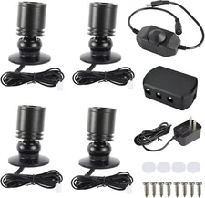 4Pack Dimmable LED Mini Spotlight for Display Cabinet Showcase 3000k Warm White