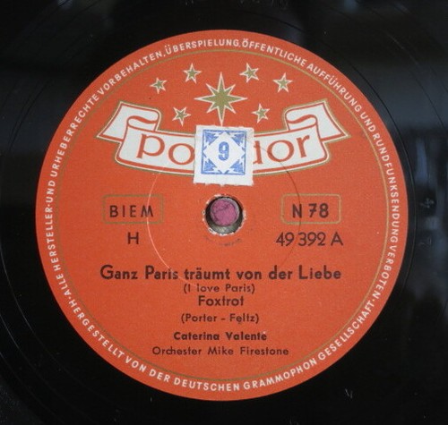 Caterina Valente 78 RPM / Ganz Paris Träumt Von Der Liebe & Wenn...(42-1222-GvD) - Bild 2 von 3