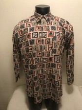 Vtg Chaps Ralph Lauren Ski Skiing Long Sleeve Button Down Shirt Mens Large