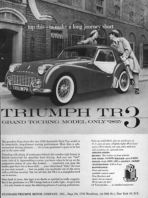 1958 Triumph TR-3 ''Top This'' Original Ad 