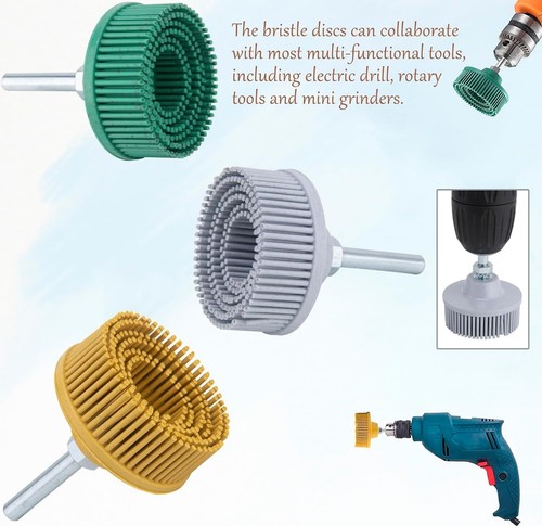 2 Inch Bristle Disc Grit Abrasive Bristle Disc 6 Pieces Roloc Bristle Disc Grade - Picture 6 of 6