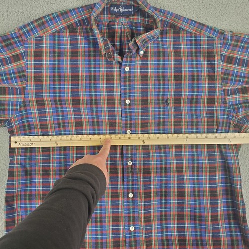 Vintage Ralph Lauren Shirt Mens Large Blue Relaxed Btn Down Rugged Pony Casual - Picture 5 of 13