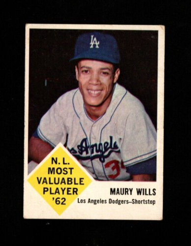 4483* 1963 Fleer # 43 Maury Wills Vg-Ex