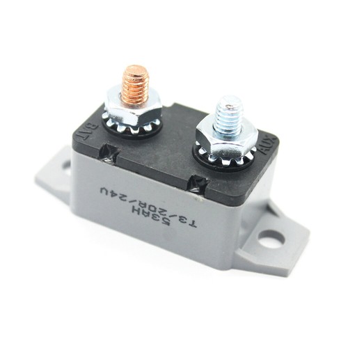 Paquete de 4 disyuntores de reinicio manual de 12 V estilo perno amplificador de parada corta 20A-50A - Imagen 9 de 16