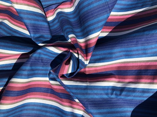 Vintage Striped Fabric Blue Pink White SPRINGS INDUSTRIES INC 44" w x 5 yards
