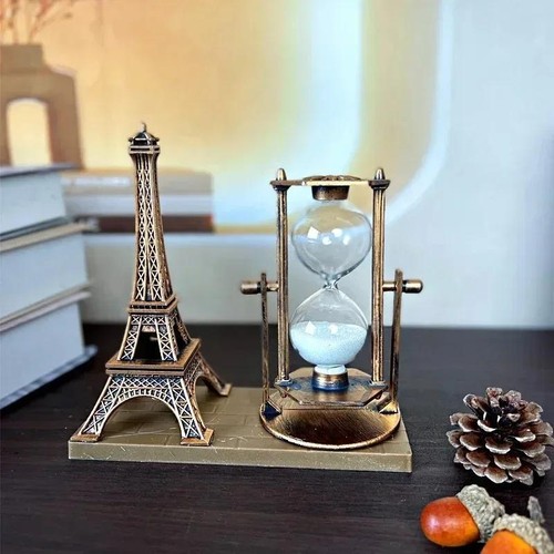 Reloj de Arena con Torre Eiffel Plástico Vintage Pequeño Multicolor Novedad Soporte Libre - Imagen 19 de 28