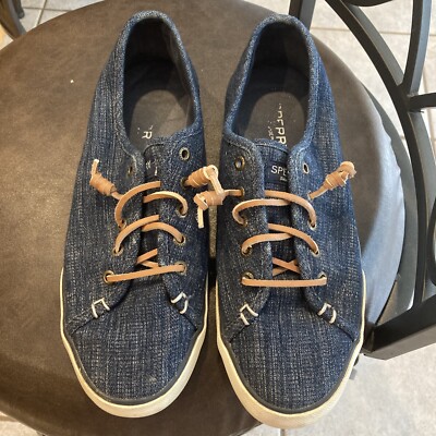 Women's Sperry Shoes Jean Navy Size 9m Boat Shoes Slip On
