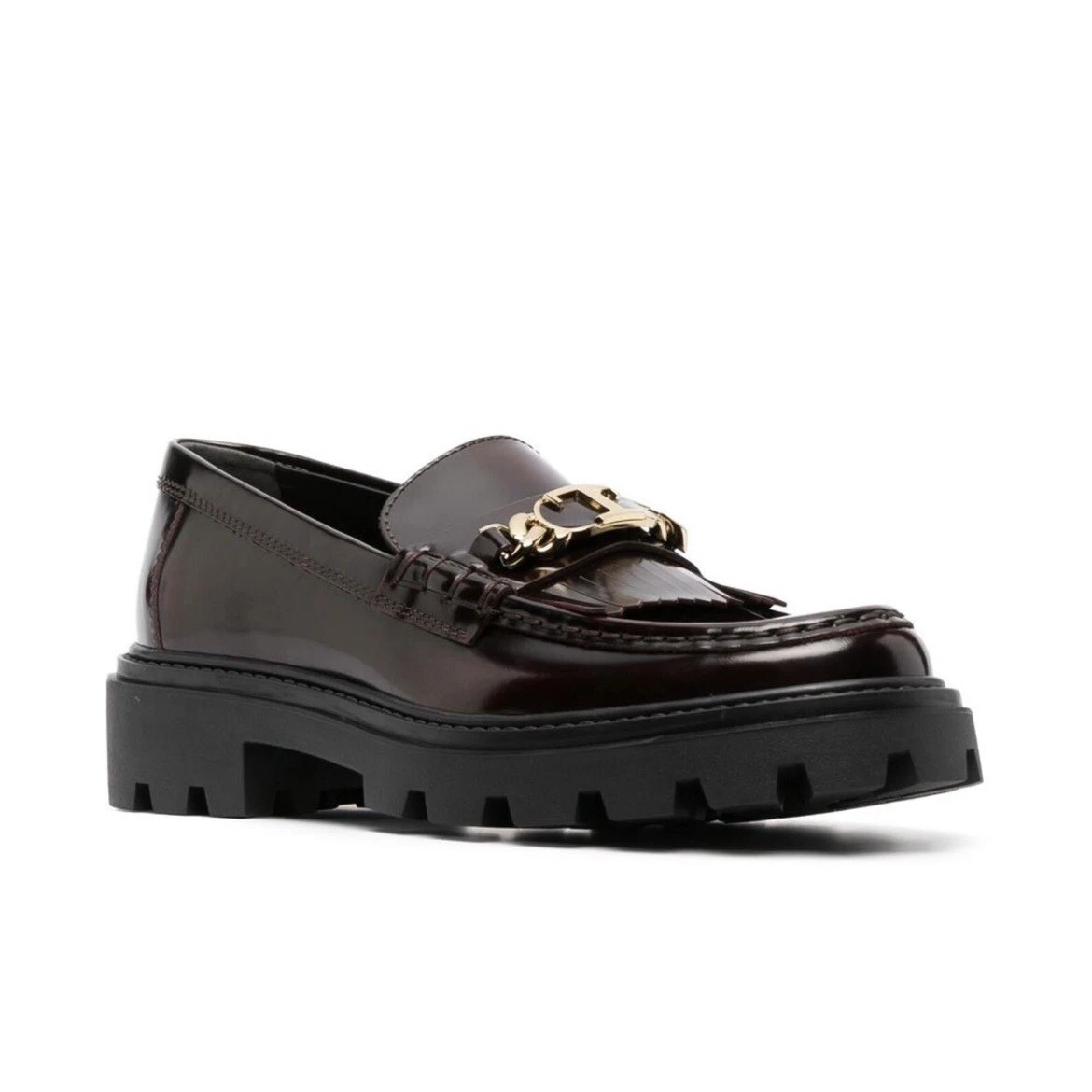 Mocassini donna eleganti TOD’S marrone scuro rosso con nappe eleganti 39 prezzo consigliato 650€