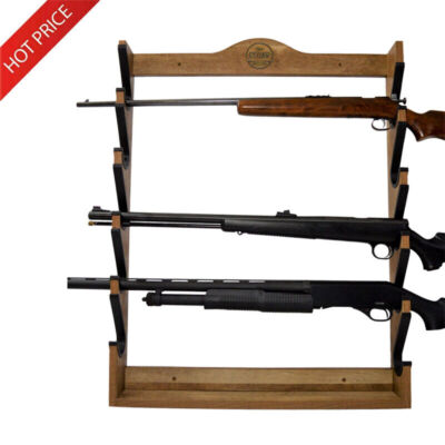 Distressed 5 Gun Wall Rack w/Shelf Gun Storage Rifle Shotgun Wall Mount display