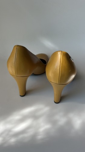 Gucci Heels Comfortable Shoes vintage leather Mustered size 38 Refurbished - Picture 6 of 10