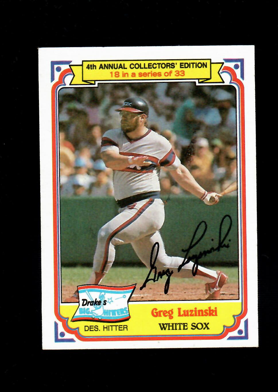 1984 TOPPS DRAKE'S BIG HITTERS # 18 OF 33 GREG LUZINSKI NICE CARD
