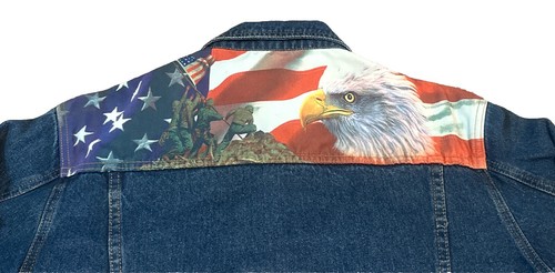 The Bradford Exchange USMC Marines Themenjeansjacke tragbar Kunst Medium gebraucht, in einwandfreiem Zustand - Bild 4 von 5