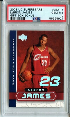 2003 Upper Deck Superstars #5 LeBron James Rookie Gift Box Bonus