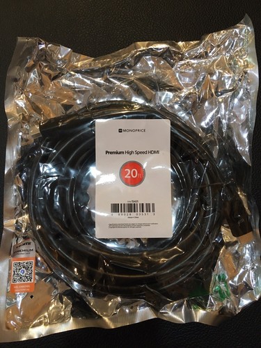 4K HDMI Cable 2.0 Ethernet Cord 4K x 2K High Speed 3D HDTV 20 Ft - Picture 2 of 2