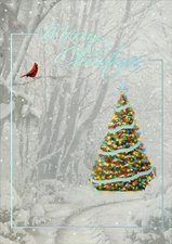 Silver Foil Memories of Christmas Past - Box of 14 Alan Giana Christmas Cards