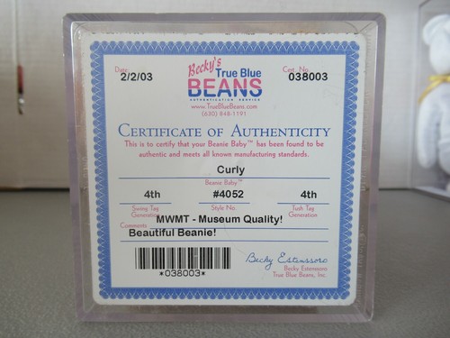 TY Beanie Babies Curly The Bear Swing 4th Tush 4th Authenticated MWMT - Picture 7 of 7