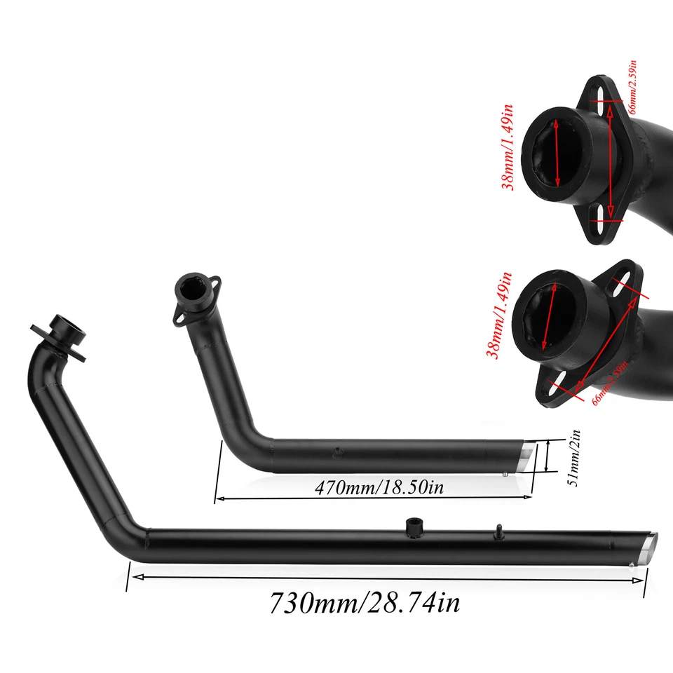 For Yamaha V Star Bolt XVS950 2010-2024 Shortshots Staggered Exhaust Pipe System — 第 2/4 张图片