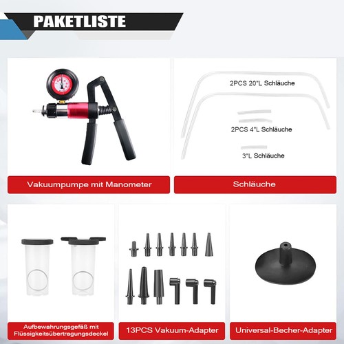 Vehicle vacuum pump pressure pump brake bleeder brake bleeding vacuum pressure gauge - Picture 12 of 13