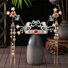Lady Hairpin Chinese Hair Clip Flower Tassel Wedding Headdress Accessories Retro