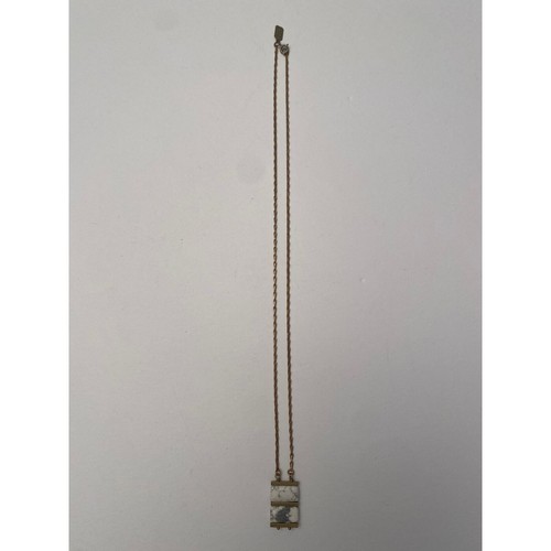 MICHELLE STARBUCK signierte Messing Kette Howlith Stein grau weiß Vintage - Bild 5 von 11