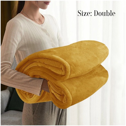 Super Soft Summer Fleece Blanket Sofa Bed Throw Large Faux Fur Reversible Throw - Picture 38 of 168