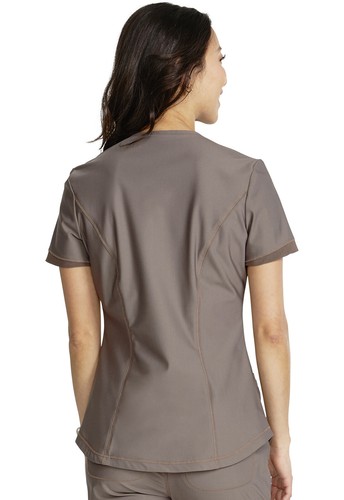 Cherokee Scrubs Form V-Neck Scrub Top CK840 IRON Iron Free Shipping - Picture 7 of 9