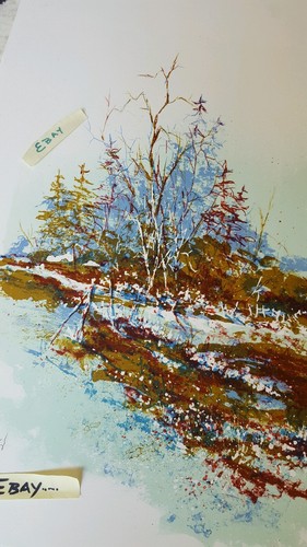 Estampado a prueba de artista paisajista vintage firmado artista no identificado - Imagen 5 de 10